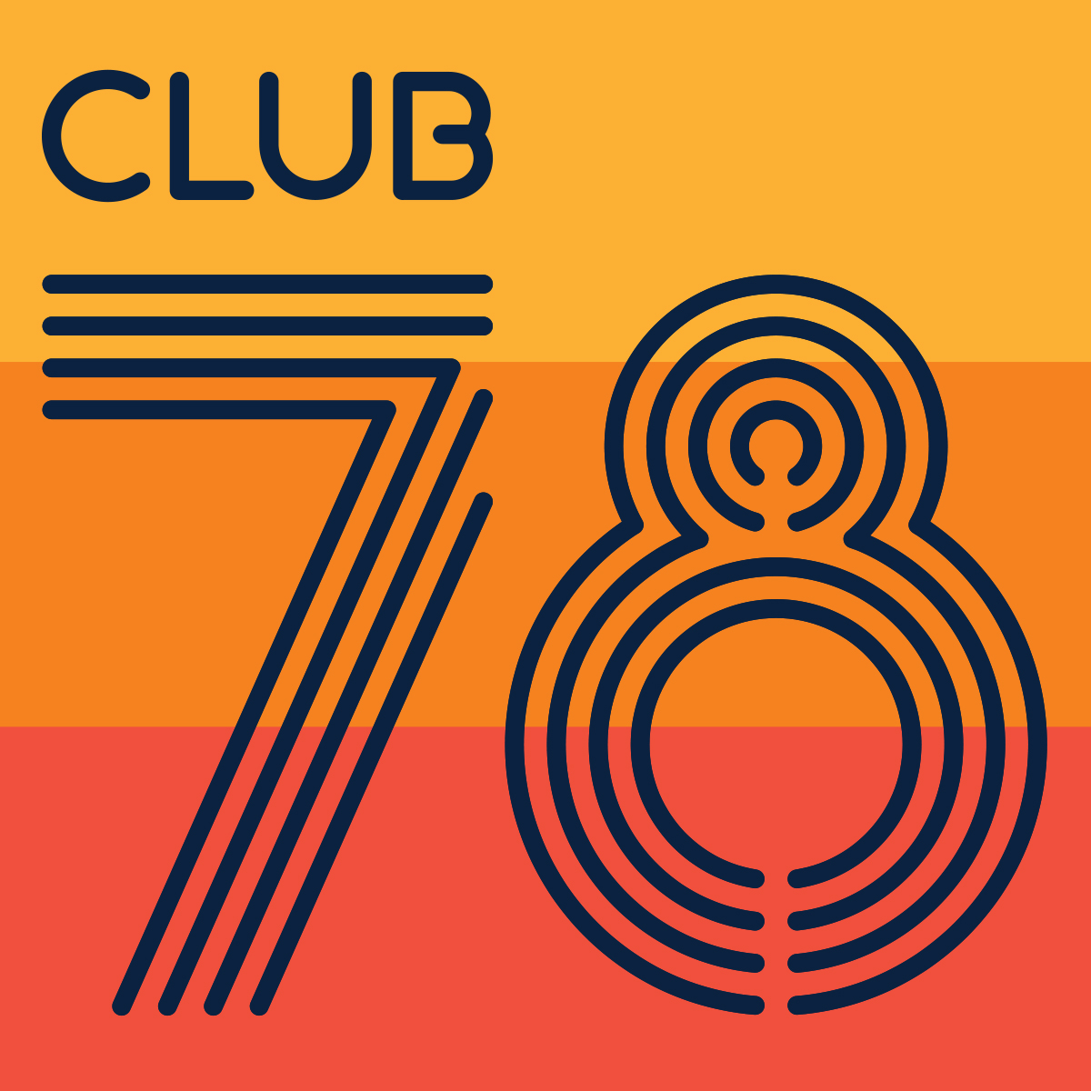 Club 78 typographic sign