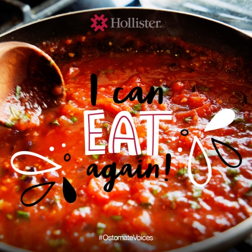 Life affirmation social card: “I can eat again!”