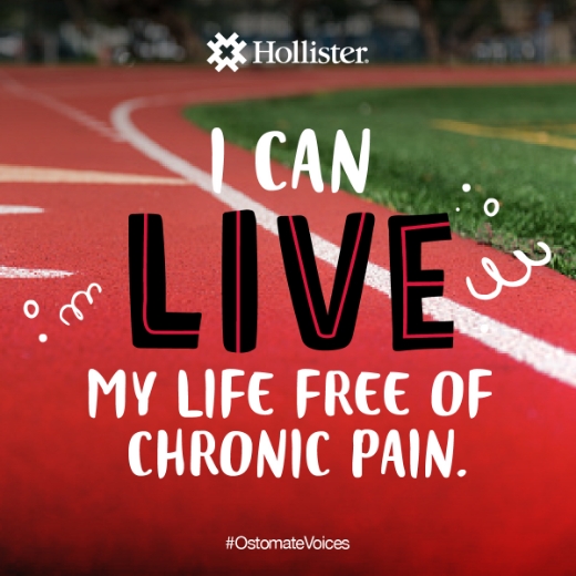 Life affirmation social card: “I can LIVE my life free of chromic pain”