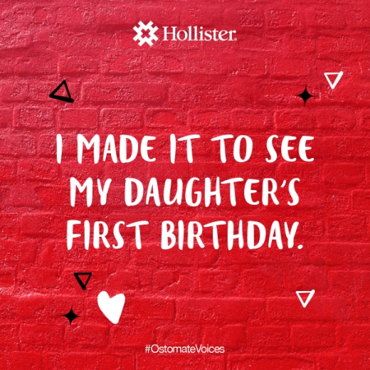 Life affirmation social card: “I made it to see my daughter’s first birthday”