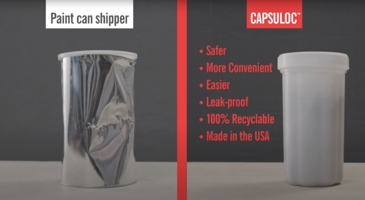 Capsuloc Launch Video: Side by side comparison of paint can and Capsuloc.