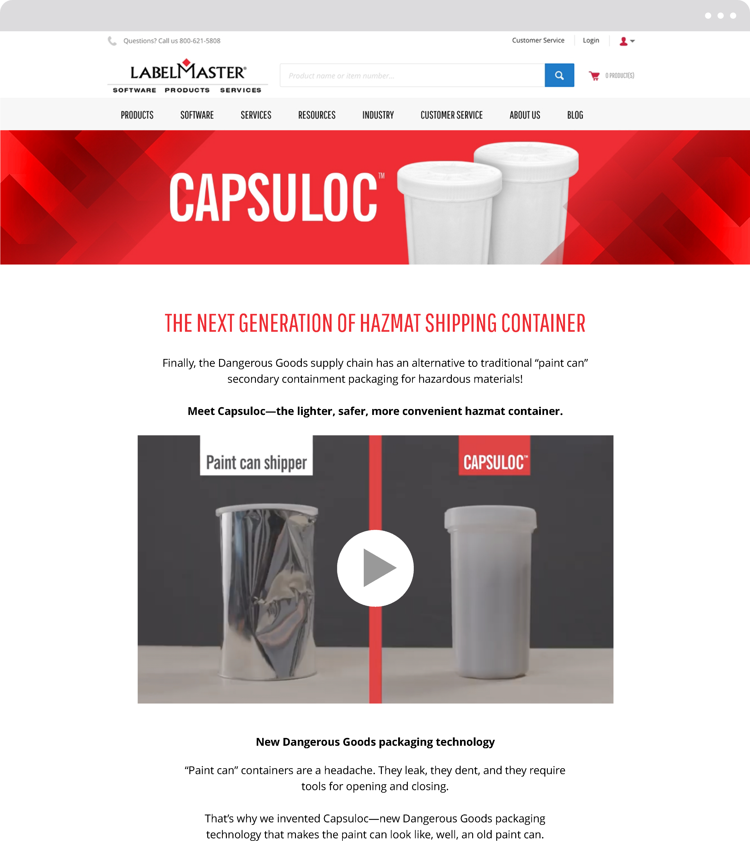 Capsuloc campaign launch landing page.