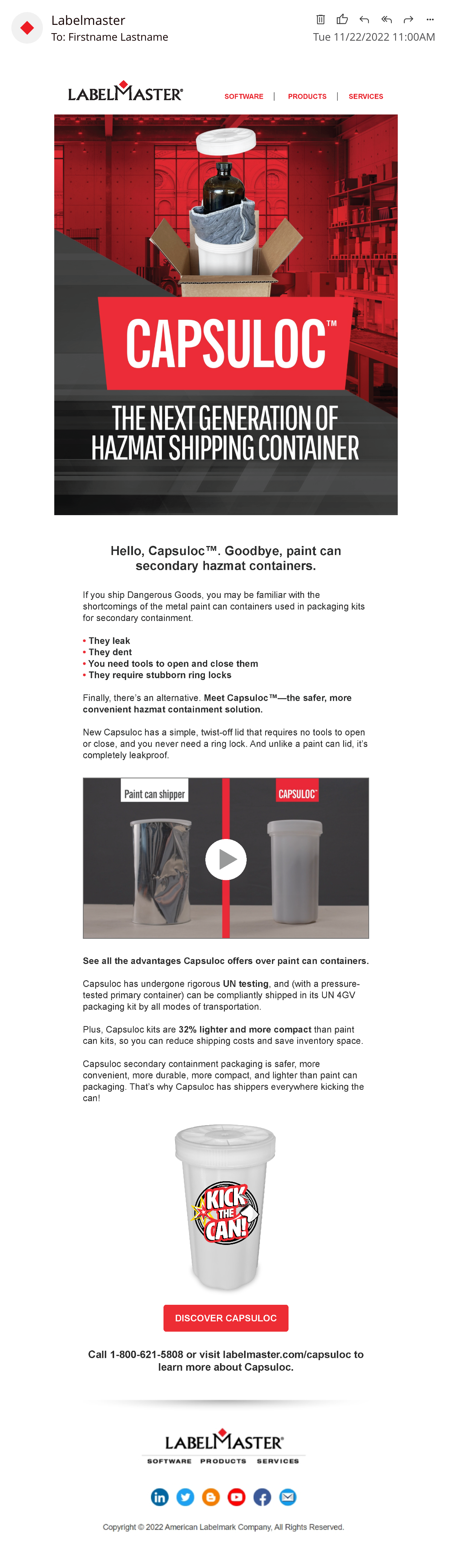 Capsuloc launch email 1.