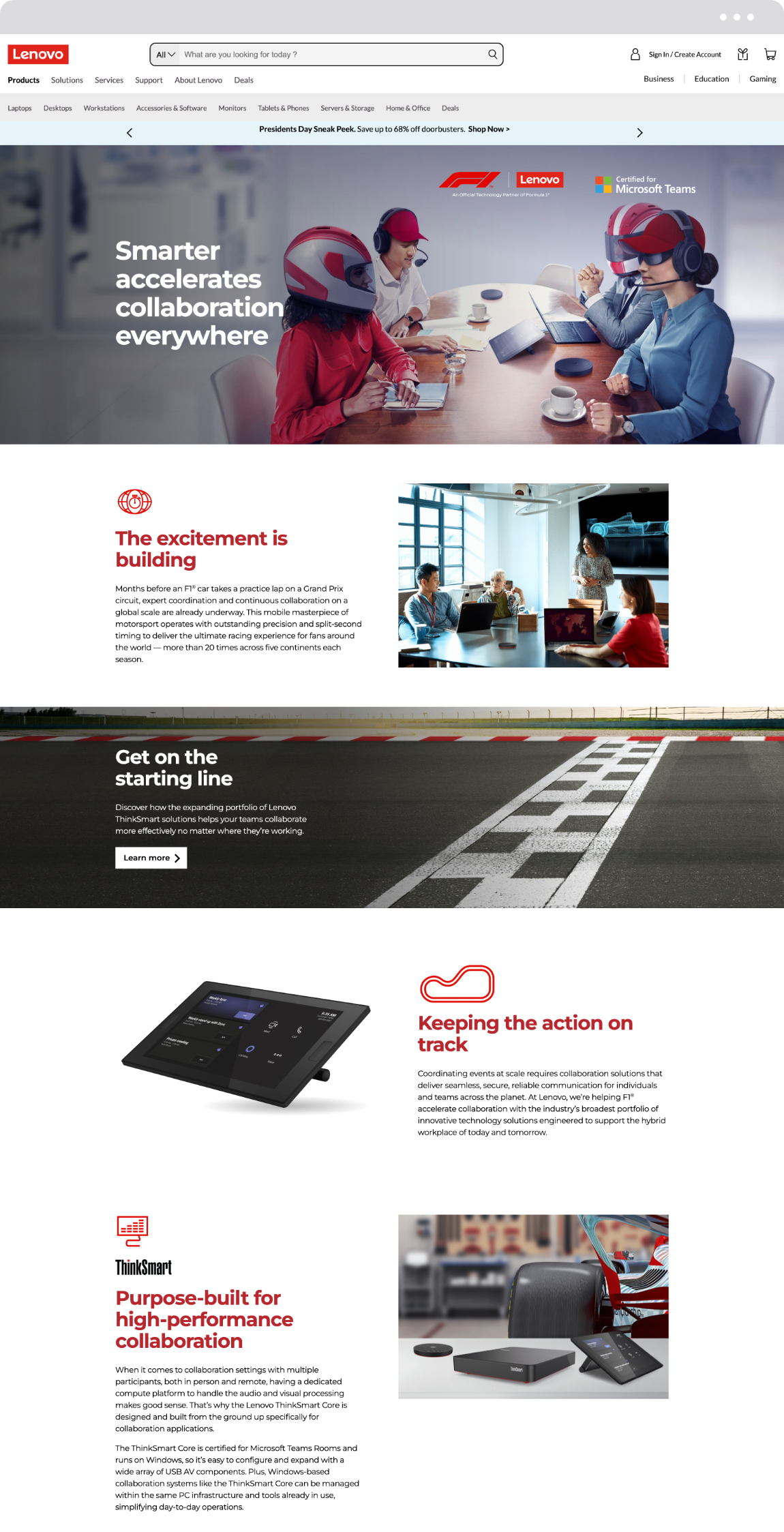 Lenovo F1 solution landing page 3.