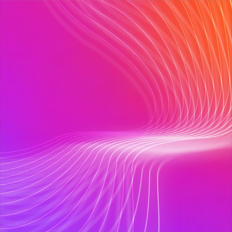 Abstract gradient background with flowing white lines over pink and orange tones.