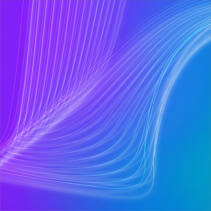 Abstract gradient background with flowing white lines across purple and blue tones.